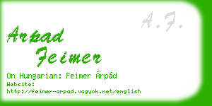 arpad feimer business card